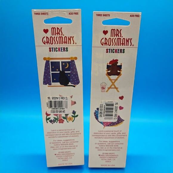 1999 Mrs. Grossman's Lot of 6 Sheets Sealed Sticker Strips Career & Santa Hats - Picture 2 of 5